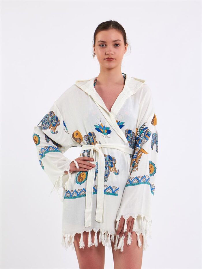 Elephant Mandala Hooded Short Pareo Elephant Mandala Hooded Short Pareo