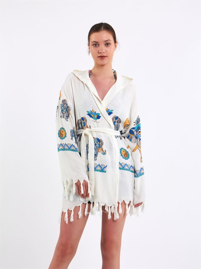 Elephant Mandala Hooded Short Pareo Elephant Mandala Hooded Short Pareo