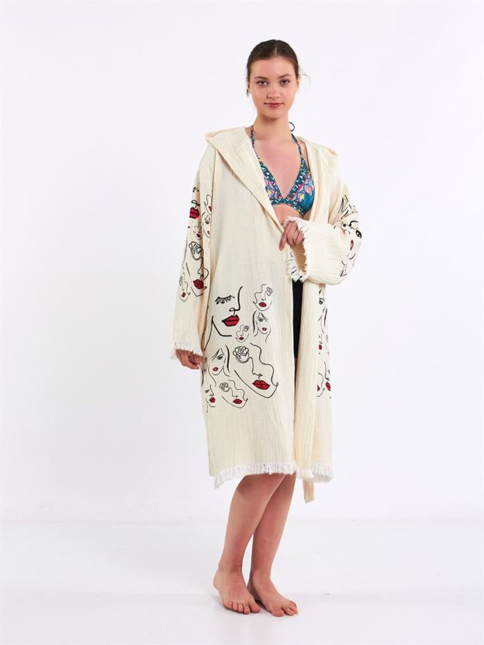 Face Art Hooded Kimono Face Art Hooded Kimono