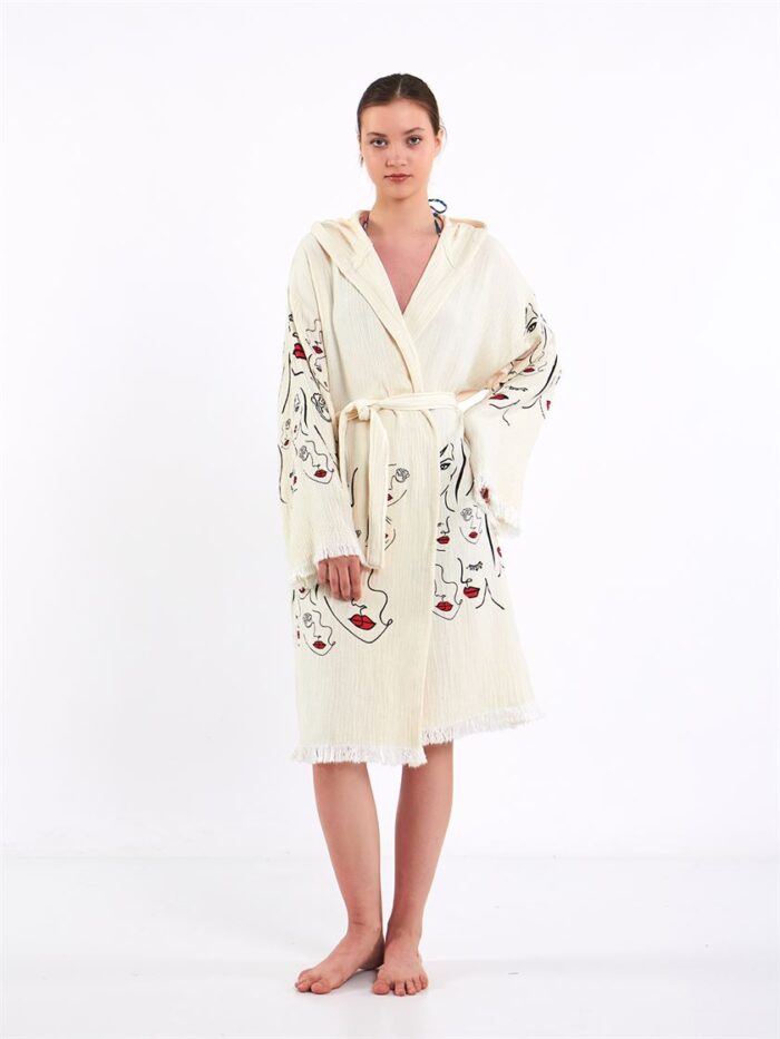 Face Art Hooded Kimono Face Art Hooded Kimono