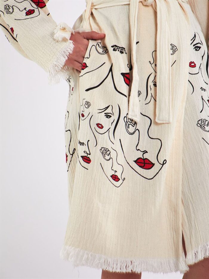 Face Art Hooded Kimono Face Art Hooded Kimono