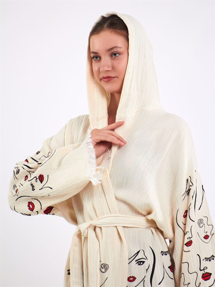 Face Art Hooded Kimono Face Art Hooded Kimono