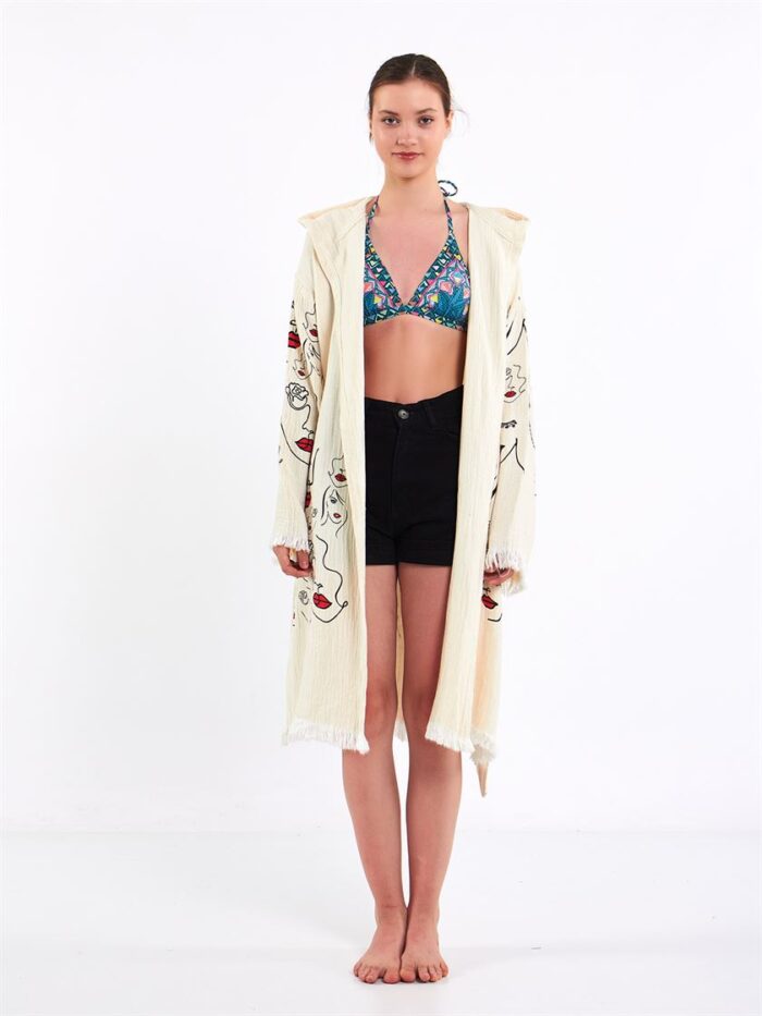 Face Art Hooded Kimono Face Art Hooded Kimono