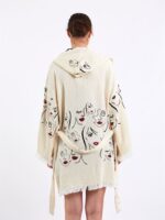 Face Art Kapşonlu Kısa Kimono