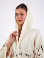 Face Art Kapşonlu Kısa Kimono