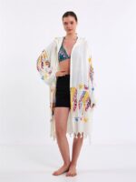 Federn Pareo mit Kapuze