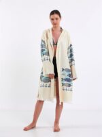 Fishes Kapşonlu Kimono