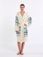 Fishes Kapşonlu Kimono