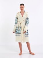 Fishes Kapşonlu Kimono