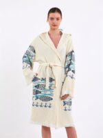 Fishes Kapşonlu Kimono