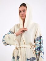 Fishes Kapşonlu Kimono