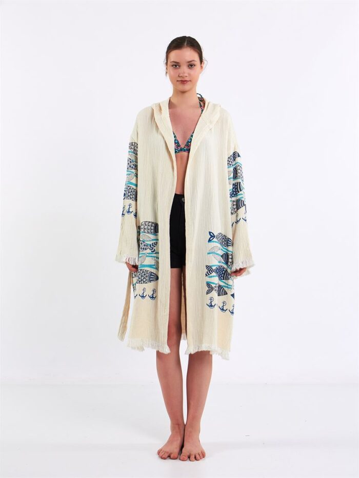 Fishes Kapşonlu Kimono Fishes Kapşonlu Kimono