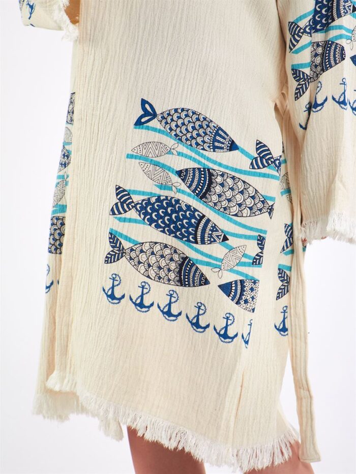 Fishes Kapşonlu Kimono Fishes Kapşonlu Kimono
