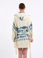 Fishes Kapşonlu Kısa Kimono