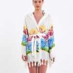 Flamingo Kapşonlu Kısa Pareo