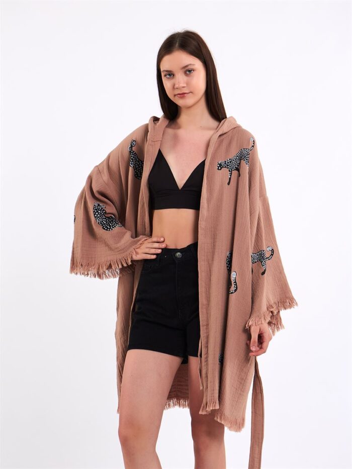 Leopard Rose Dry Kurzer Kimono Leopard Rose Dry Kurzer Kimono