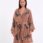 Leopard Rose Dry Kurzer Kimono