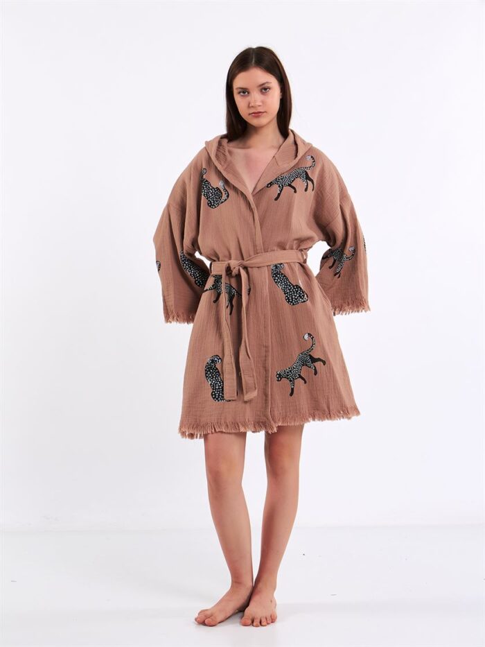 Leopard Rose Dry Kurzer Kimono Leopard Rose Dry Kurzer Kimono