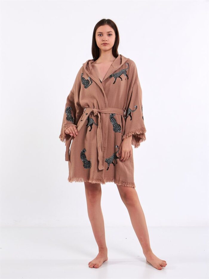 Leopard Rose Dry Kurzer Kimono Leopard Rose Dry Kurzer Kimono