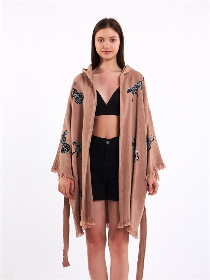 Leopard Rose Dry Kurzer Kimono Leopard Rose Dry Kurzer Kimono