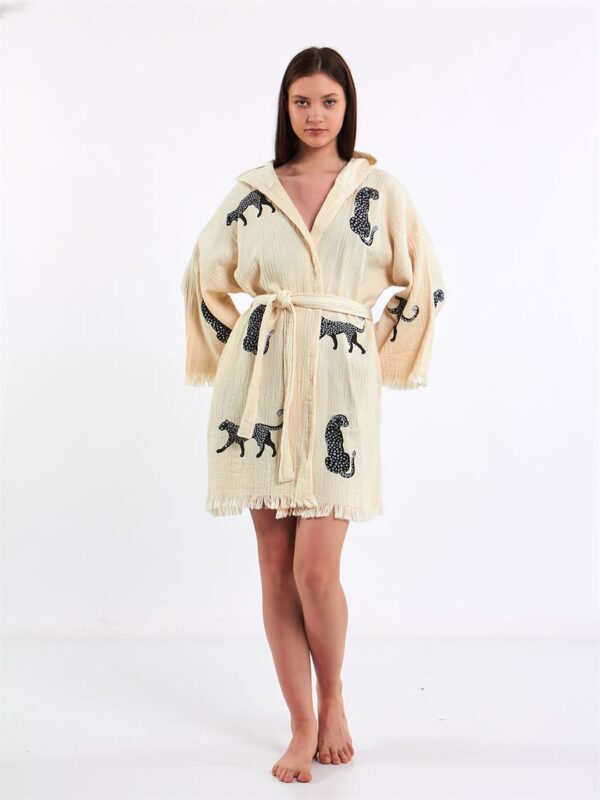 Leopar Kısa Kimono