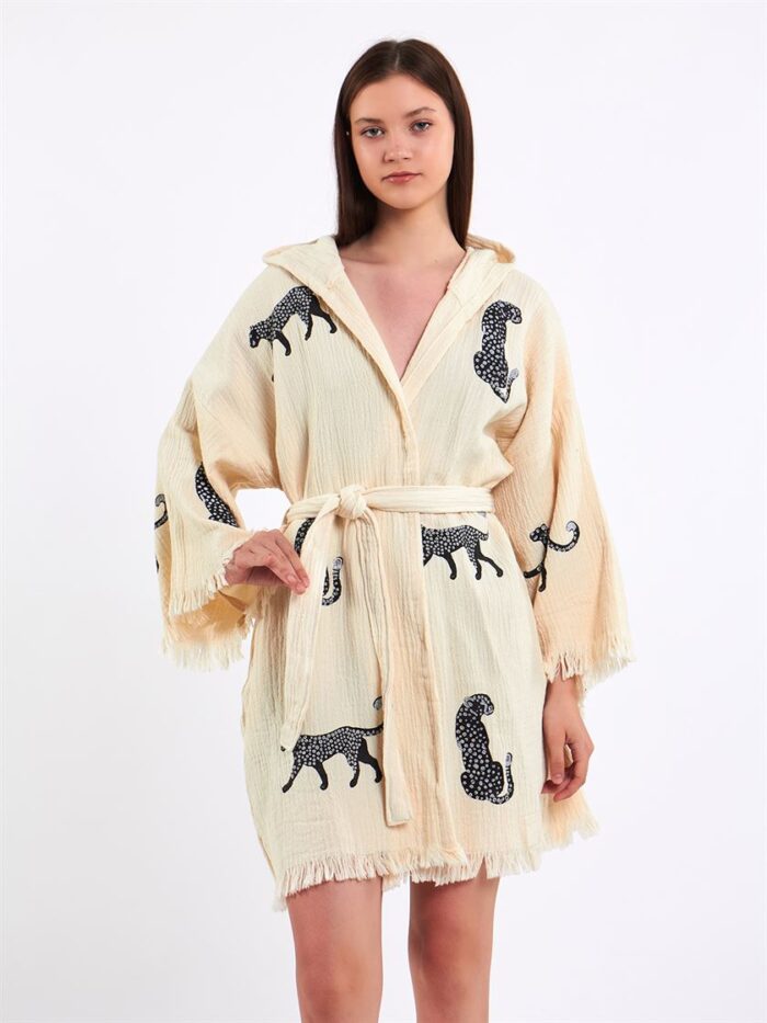 Leopard Kurzer Kimono Leopard Kurzer Kimono