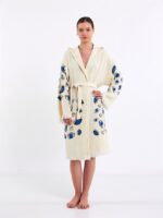 Little Blue Eyes Kapşonlu Kimono