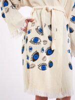 Little Blue Eyes Kapşonlu Kimono