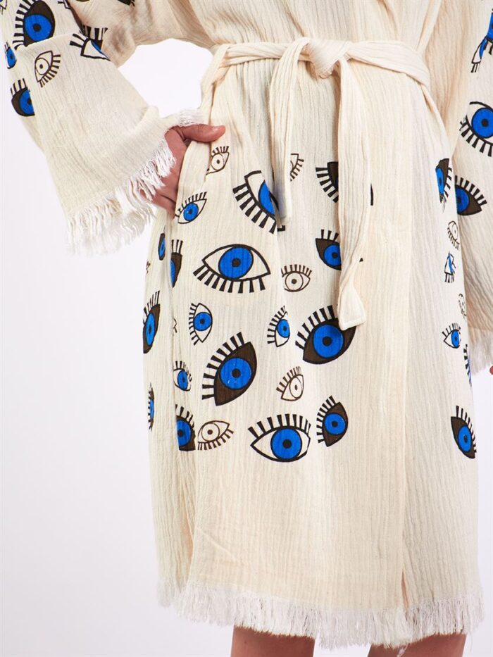 Little Blue Eyes Kapşonlu Kimono Little Blue Eyes Kapşonlu Kimono