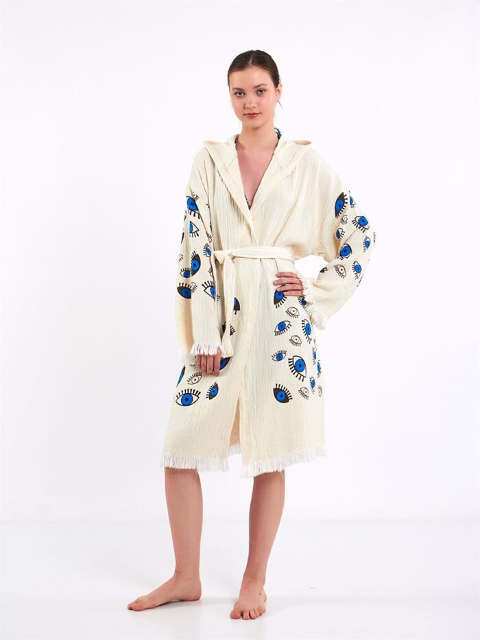 Little Blue Eyes Kapşonlu Kimono Little Blue Eyes Kapşonlu Kimono