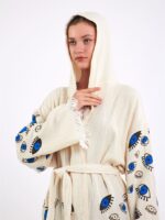 Little Blue Eyes Kapşonlu Kimono