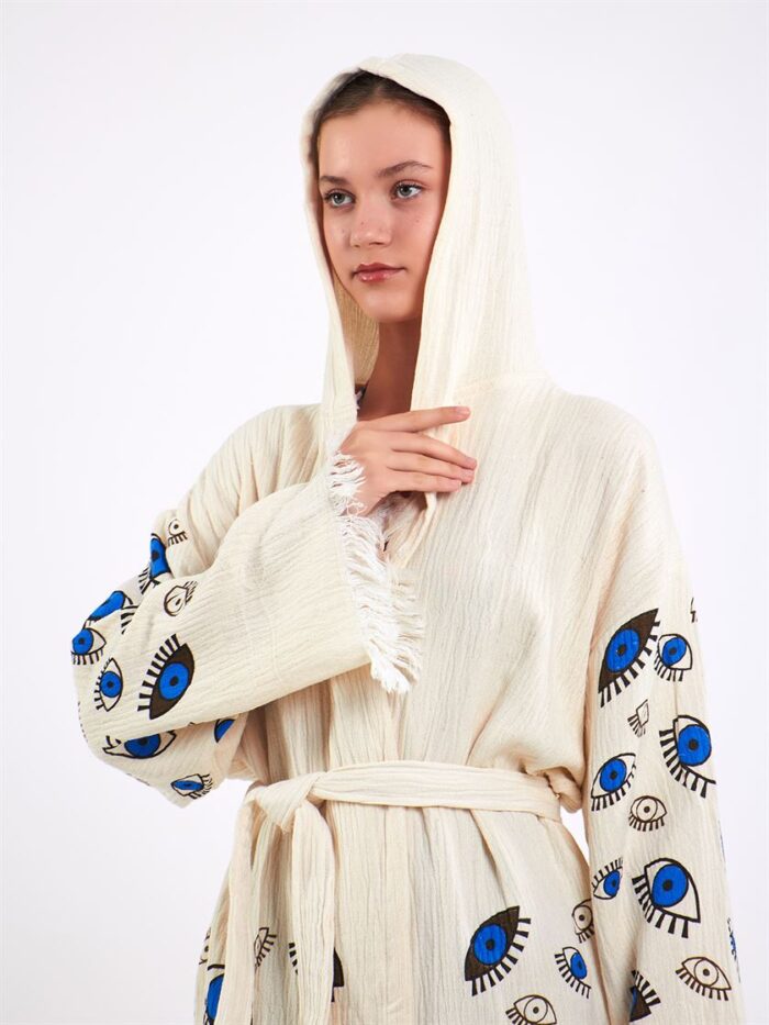 Little Blue Eyes Kapşonlu Kimono Little Blue Eyes Kapşonlu Kimono