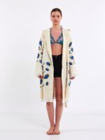 Little Blue Eyes Kapşonlu Kimono