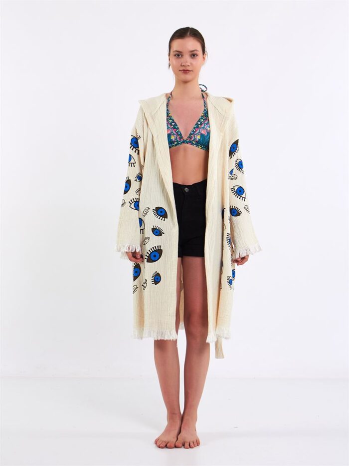 Little Blue Eyes Kapşonlu Kimono Little Blue Eyes Kapşonlu Kimono