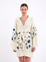 Little Blue Eyes Kurzer Kimono mit Kapuze