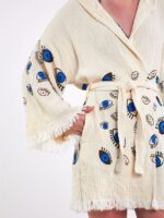 Little Blue Eyes Kurzer Kimono mit Kapuze