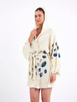 Little Blue Eyes Kurzer Kimono mit Kapuze