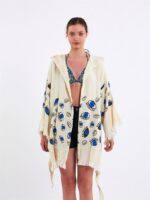 Little Blue Eyes Kurzer Kimono mit Kapuze
