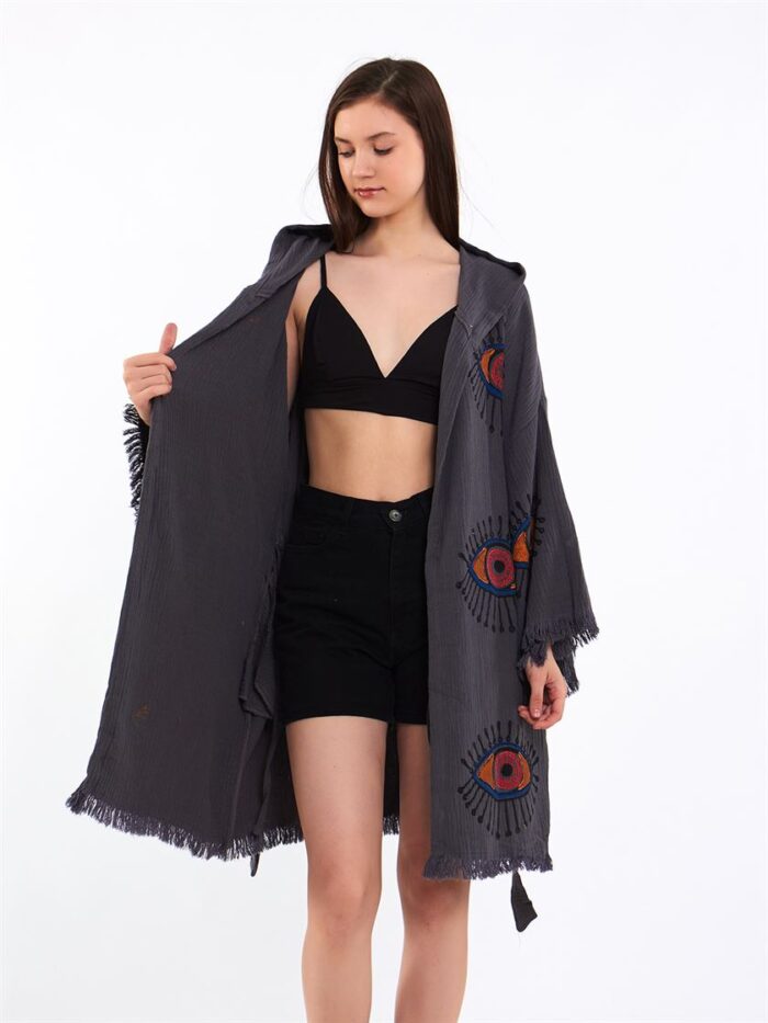Orange Eye Kısa Kimono Antrasit