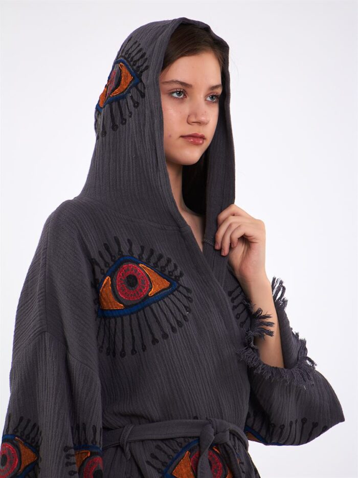 Orange Eye Kısa Kimono Antrasit