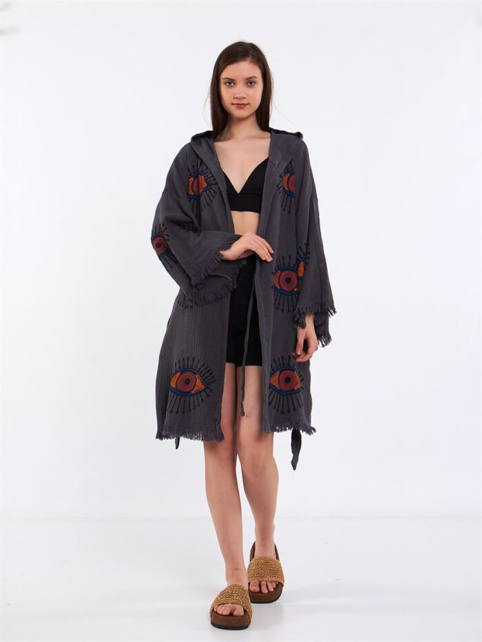 Orange Eye Kısa Kimono Antrasit