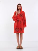 Orange Eye Kurzer Kimono Fliese