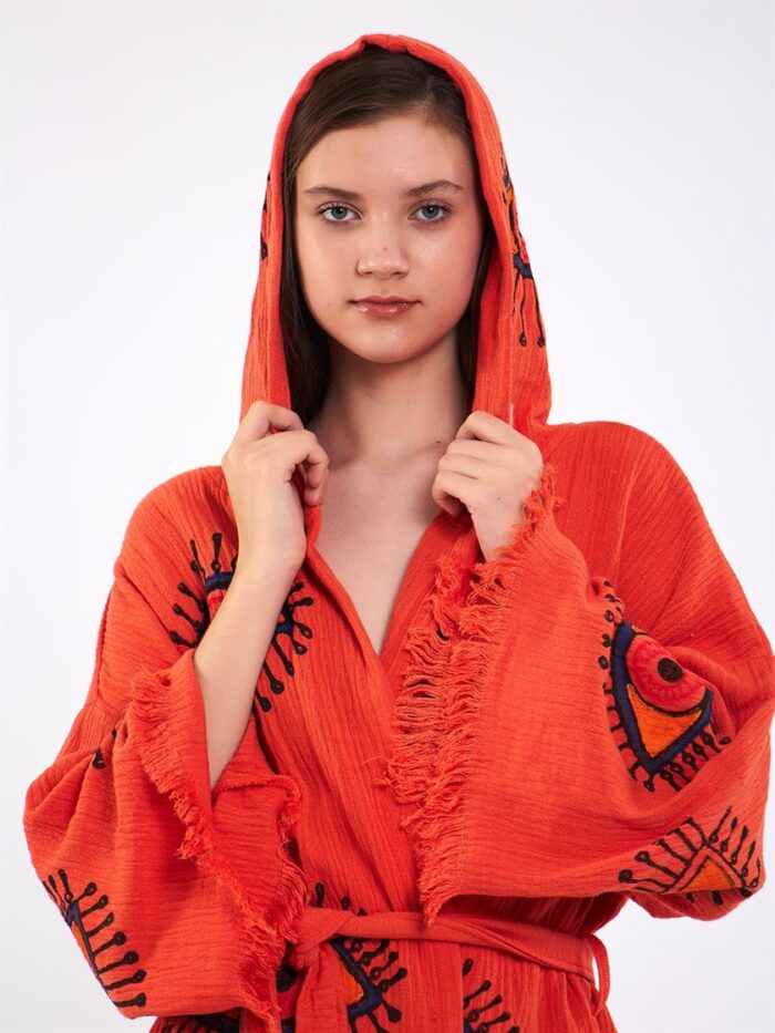 Orange Eye Kurzer Kimono Fliese Orange Eye Kurzer Kimono Fliese
