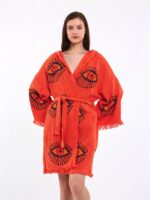 Orange Eye Kurzer Kimono Fliese