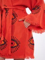 Orange Eye Kurzer Kimono Fliese