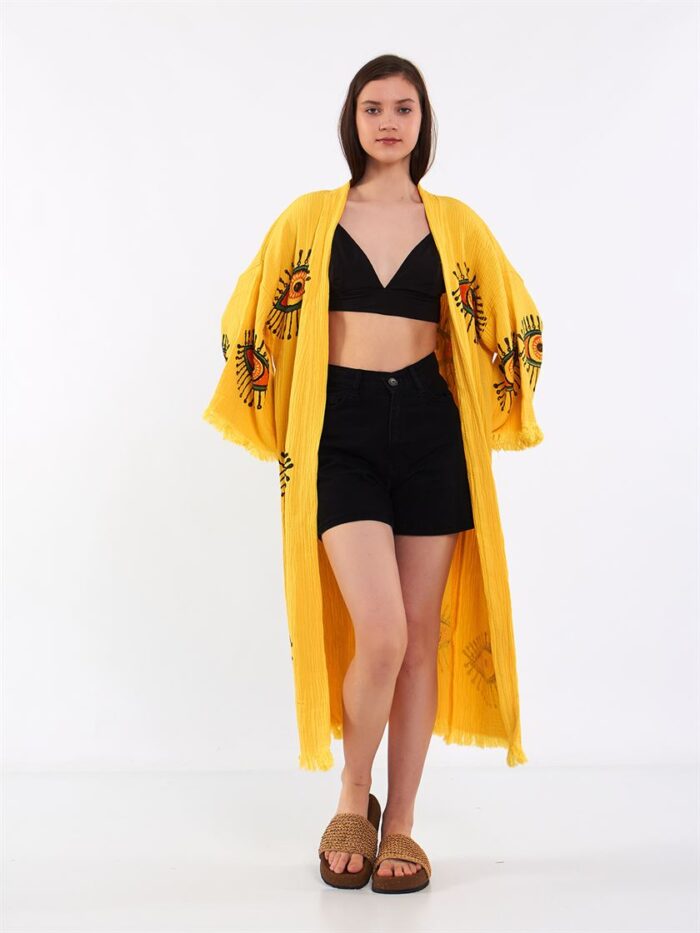 Orange Eye Kısa Kimono Sarı Orange Eye Kısa Kimono Sarı