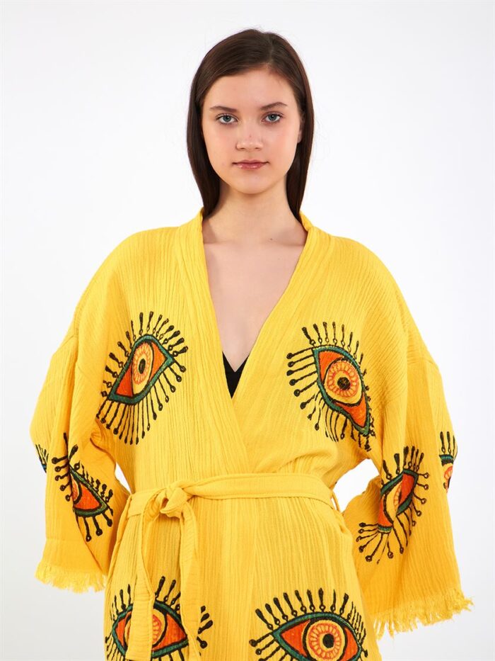 Orange Eye Kısa Kimono Sarı Orange Eye Kısa Kimono Sarı