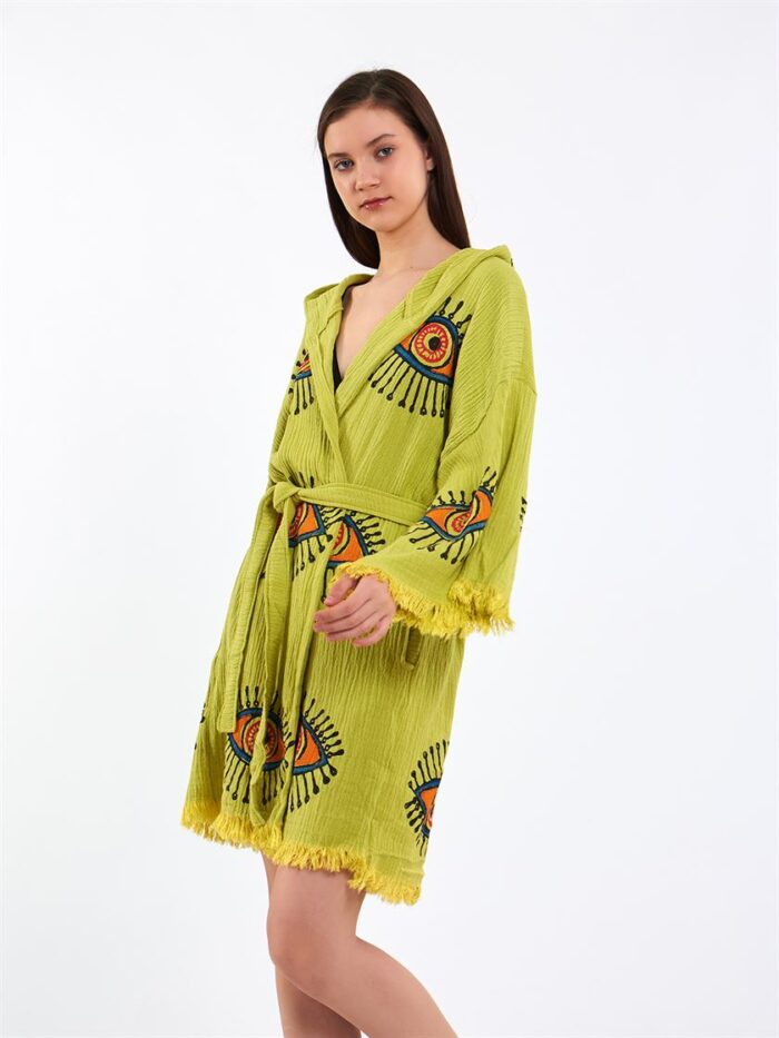 Orange Eye Kısa Kimono Yağ Yeşili Orange Eye Kısa Kimono Yağ Yeşili