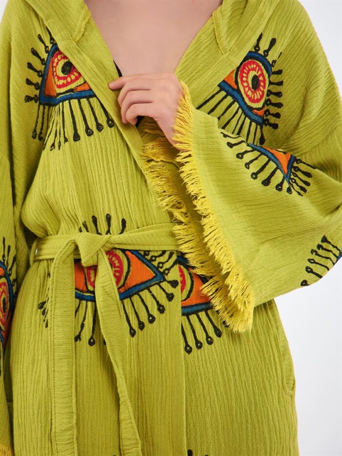 Orange Eye Kısa Kimono Yağ Yeşili Orange Eye Kısa Kimono Yağ Yeşili