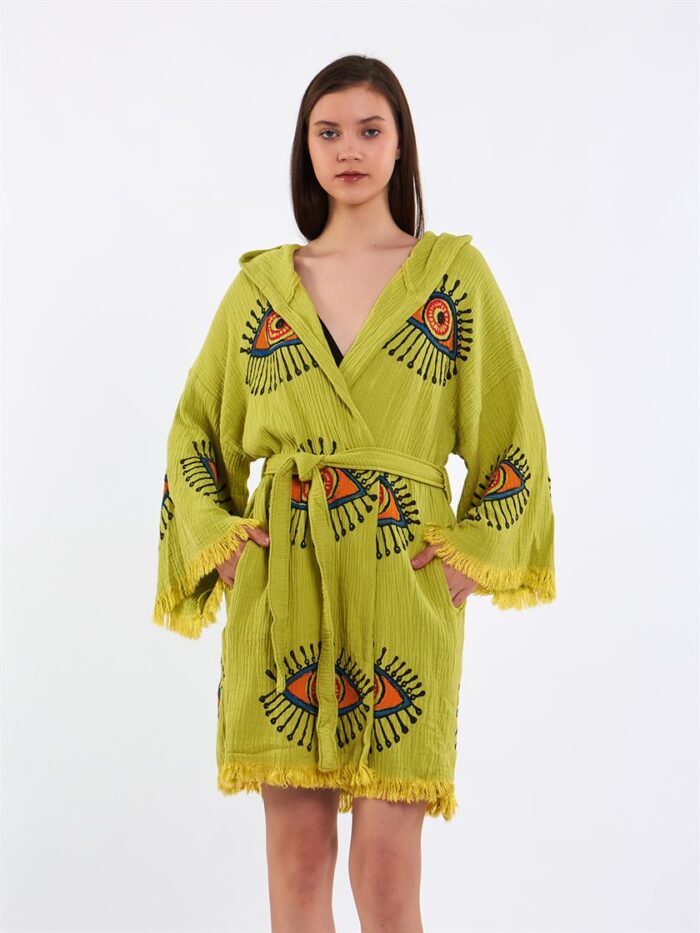 Orange Eye Kısa Kimono Yağ Yeşili Orange Eye Kısa Kimono Yağ Yeşili